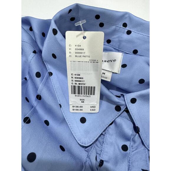 NWT Anthropologie Maeve Blue Polka Dot Cap-Sleeve Button Front Romper Siz Medium - Picture 6 of 9